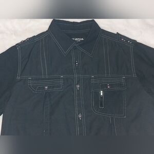 Men's Black Button-Up Shirt